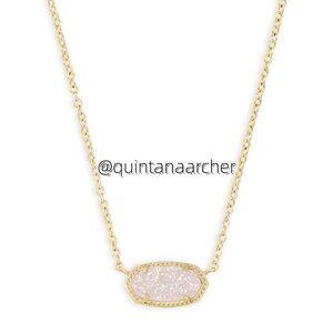 Elisa Gold Pendant Necklace in Iridescent Drusy